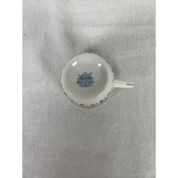 Demitasse Cups & Saucers Set Of 6 Pink Floral Porcelain Vintage Made In China - Picture 11 of 12